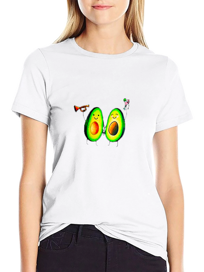 Avocado Party T-Shirt - Black Crew Neck