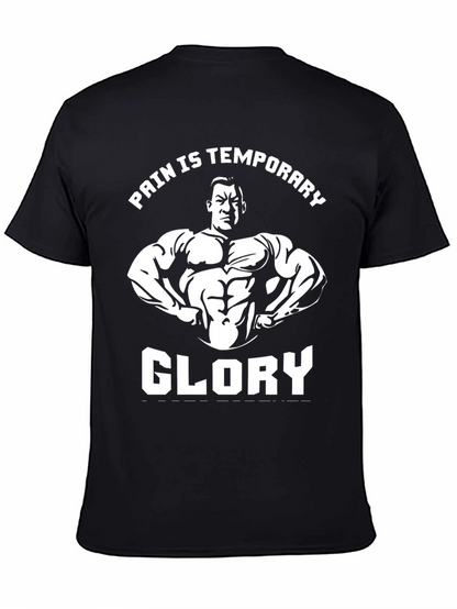 Pain is Temporary Glory Black Graphic T-Shirt