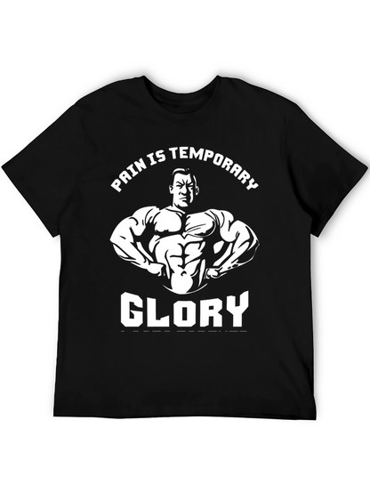 Pain is Temporary Glory Black Graphic T-Shirt