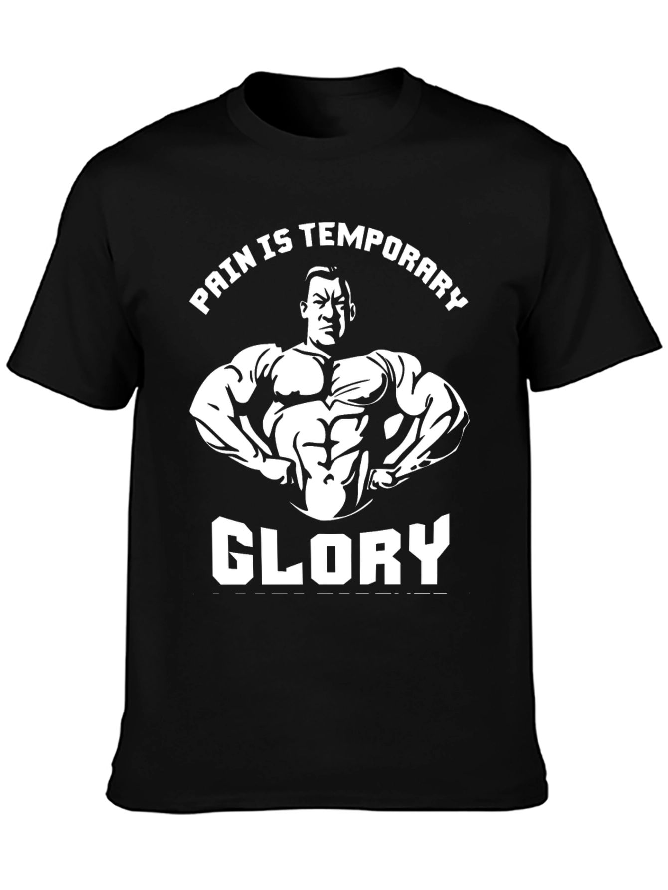 Pain is Temporary Glory Black Graphic T-Shirt