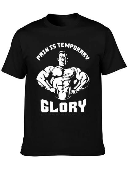 Pain is Temporary Glory Black Graphic T-Shirt