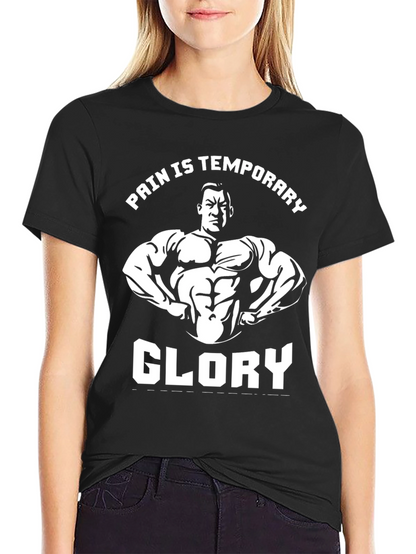Pain is Temporary Glory Black Graphic T-Shirt