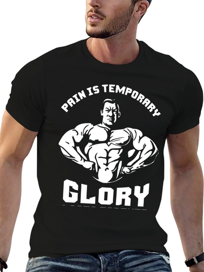 Pain is Temporary Glory Black Graphic T-Shirt