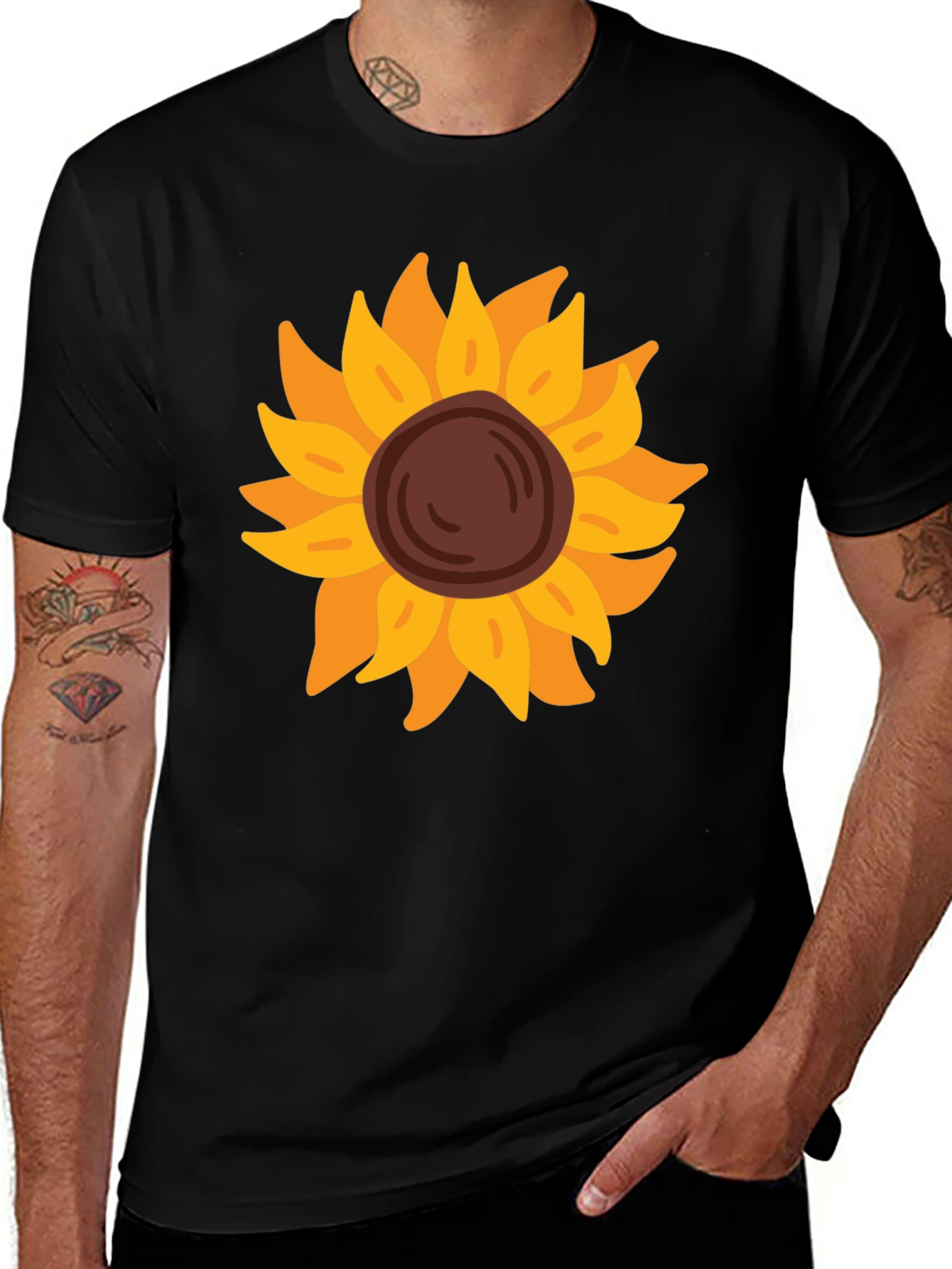 Sunflower Graphic Tee - Black Unisex Shirt