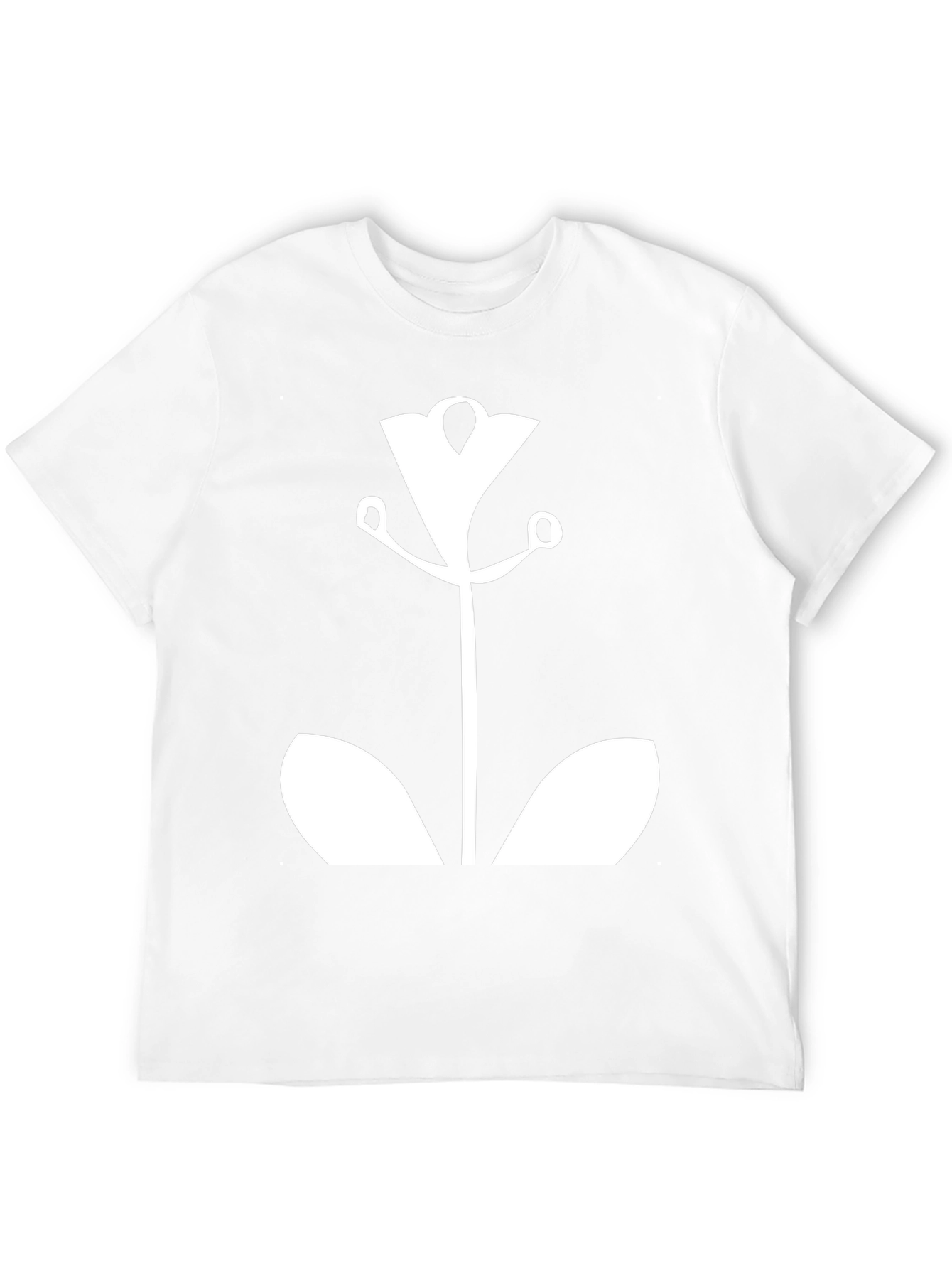Modern Floral Graphic Tee - Black Cotton