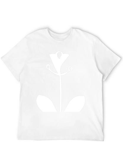 Modern Floral Graphic Tee - Black Cotton