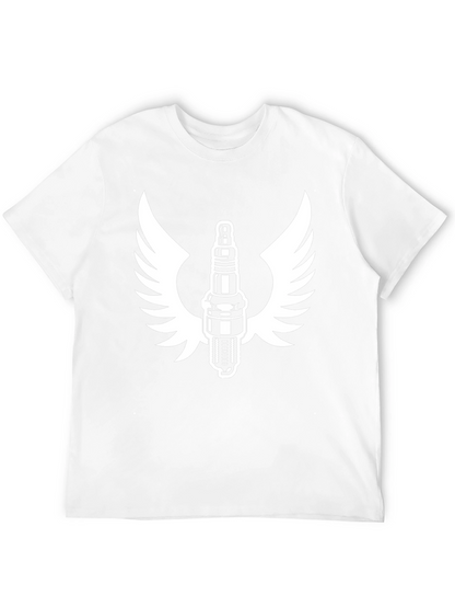 Black Spark Plug Wings Graphic Tee