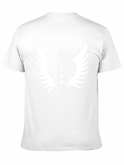 Black Spark Plug Wings Graphic Tee