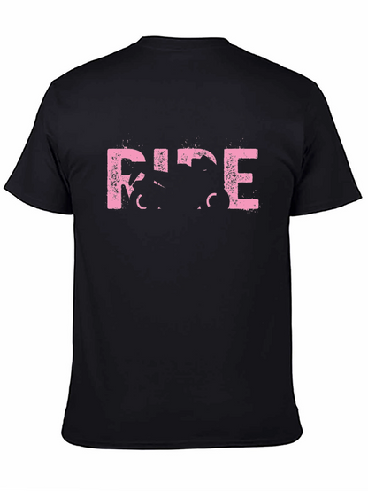 Ride Motorcycle Pink Graphic Tee