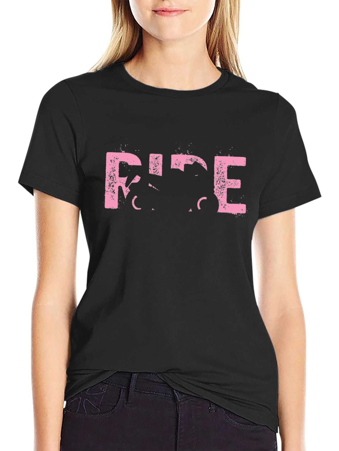 Ride Motorcycle Pink Graphic Tee