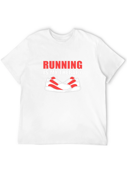 Running is My Therapy Graphic Tee - Black