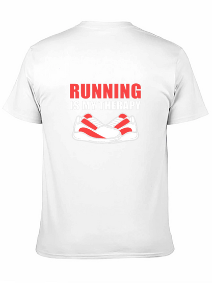 Running is My Therapy Graphic Tee - Black