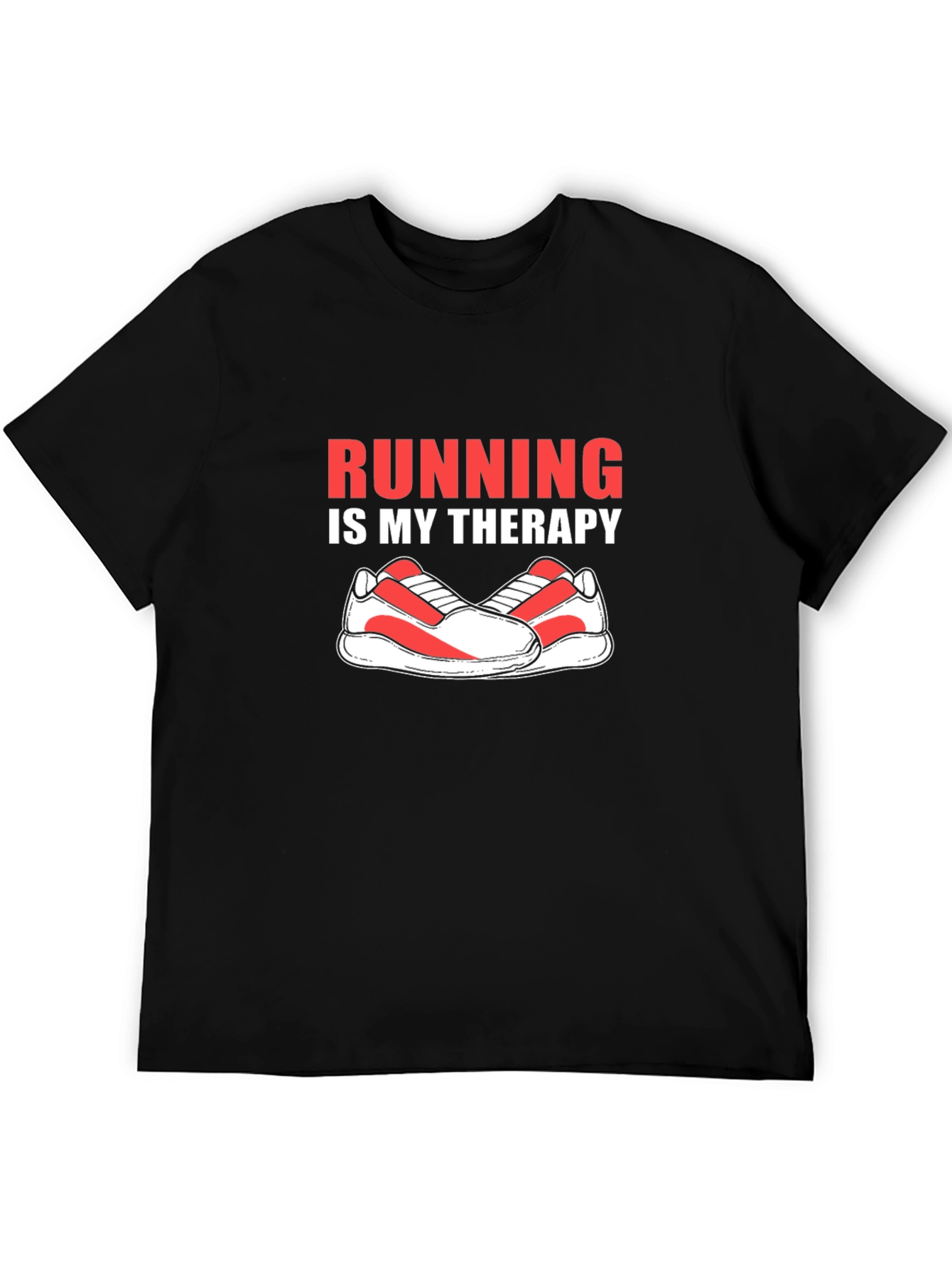 Running is My Therapy Graphic Tee - Black