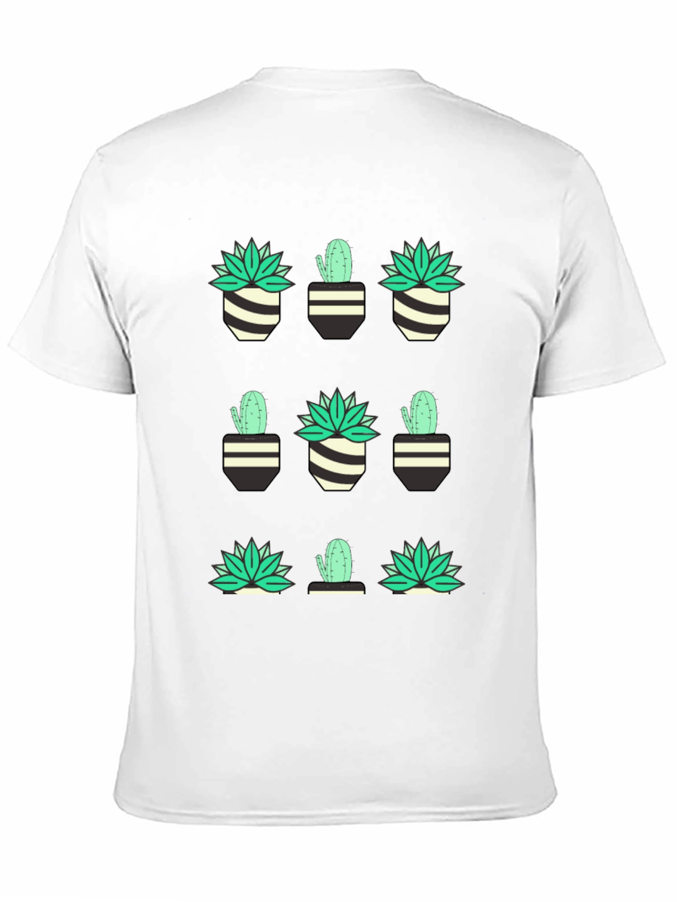 Cactus & Succulent Print Black T-Shirt