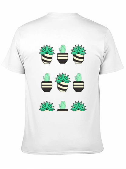 Cactus & Succulent Print Black T-Shirt