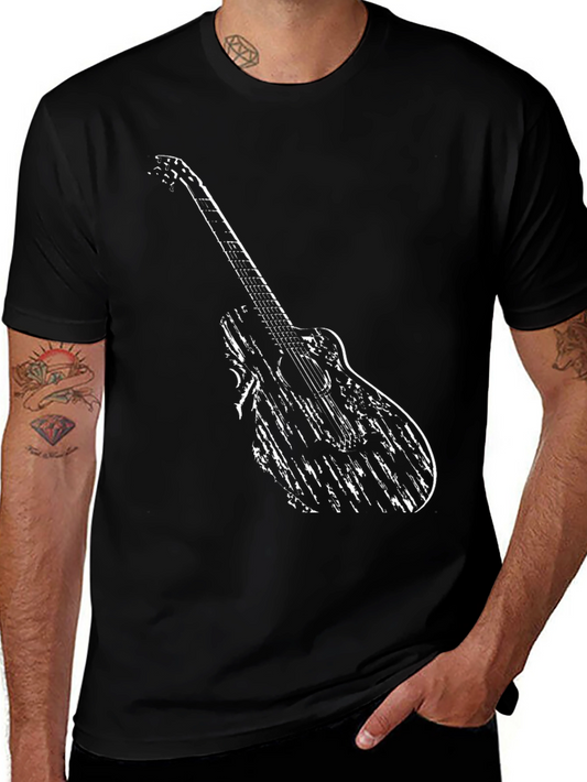 Vintage Guitar Graphic T-Shirt - Rock Music Tee