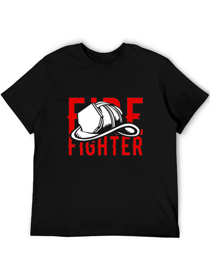 Firefighter T-Shirt - Black with Red Graphic