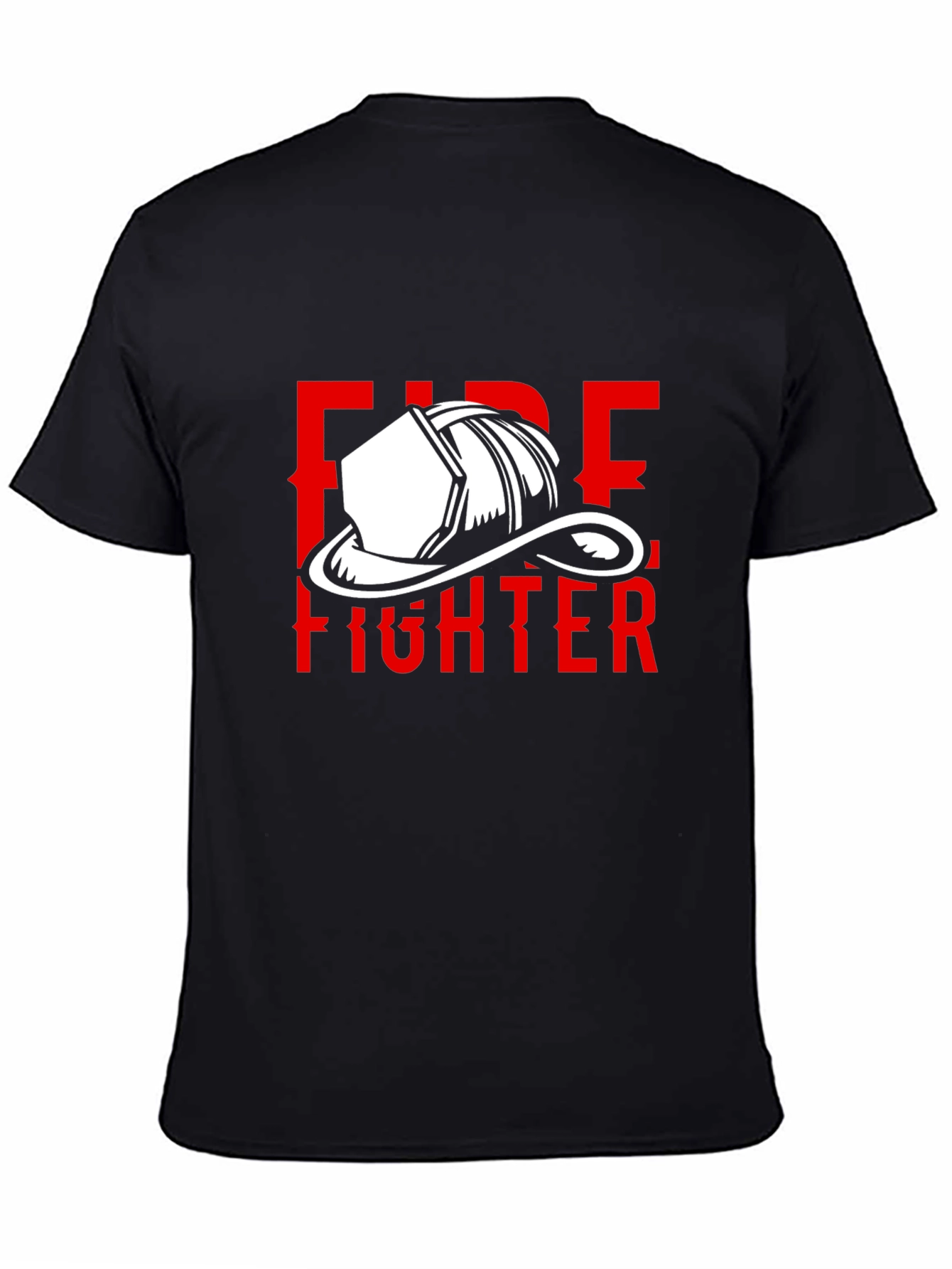 Firefighter T-Shirt - Black with Red Graphic