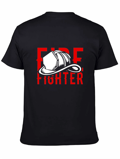 Firefighter T-Shirt - Black with Red Graphic