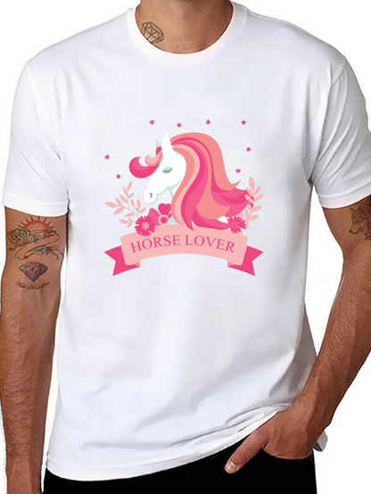 Horse Lover Graphic Tee - Black Cotton T-Shirt