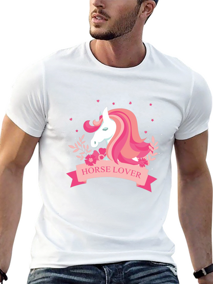 Horse Lover Graphic Tee - Black Cotton T-Shirt