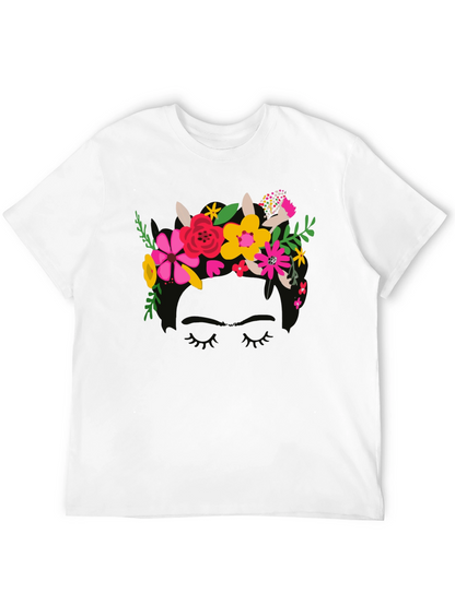 Floral Crown Graphic Black Tee