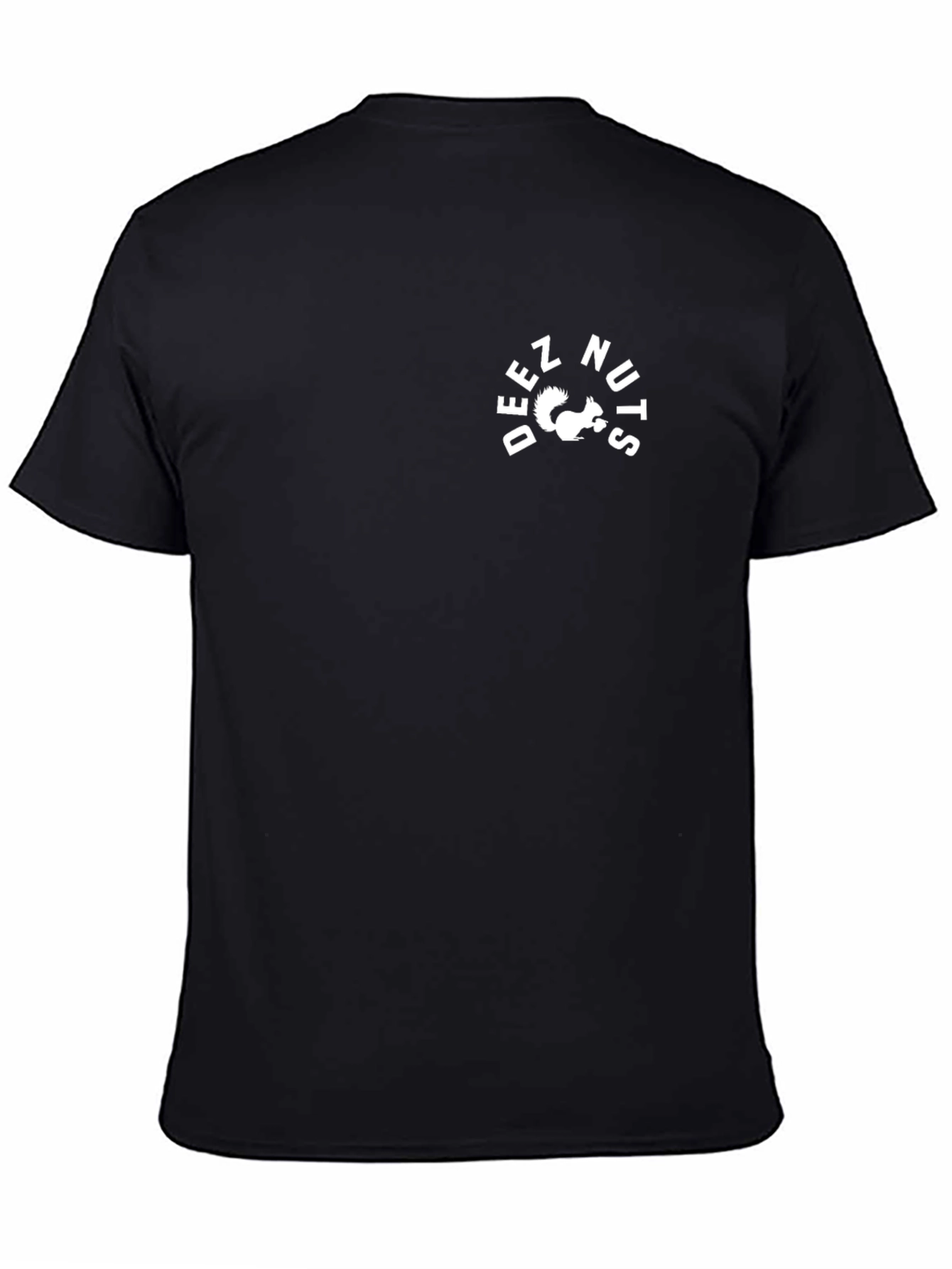 Deez Nuts T-Shirt Squirrel Graphic Black Cotton Tee