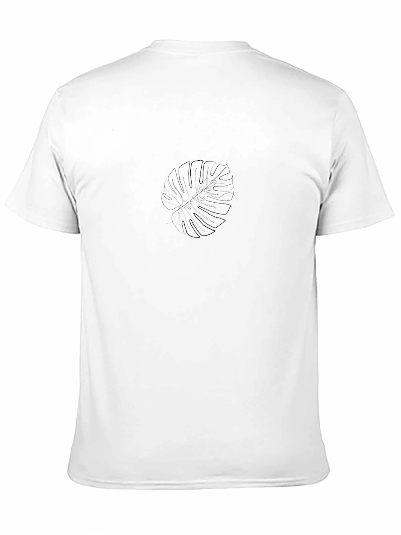 Mens Black T-Shirt with Subtle Leaf Design
