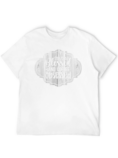 Stressed Blessed & Coffee Obsessed Black T-Shirt