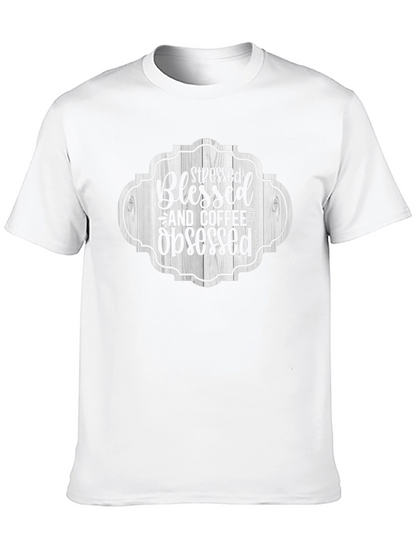 Stressed Blessed & Coffee Obsessed Black T-Shirt