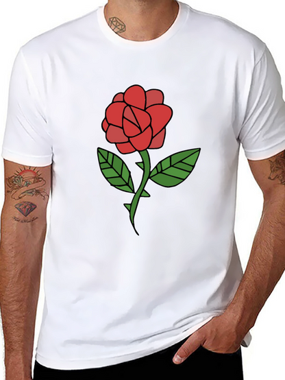 Rose Graphic T-Shirt - Casual Black Tee