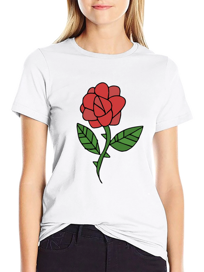 Rose Graphic T-Shirt - Casual Black Tee