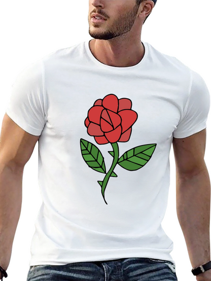 Rose Graphic T-Shirt - Casual Black Tee