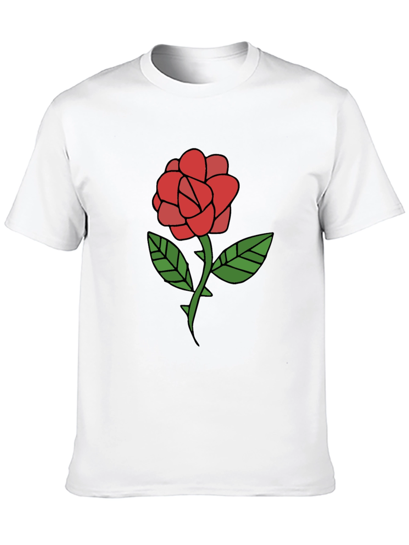 Rose Graphic T-Shirt - Casual Black Tee