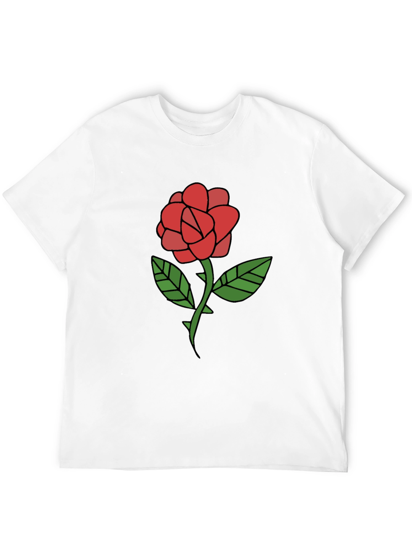 Rose Graphic T-Shirt - Casual Black Tee
