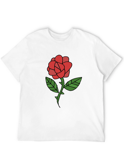 Rose Graphic T-Shirt - Casual Black Tee