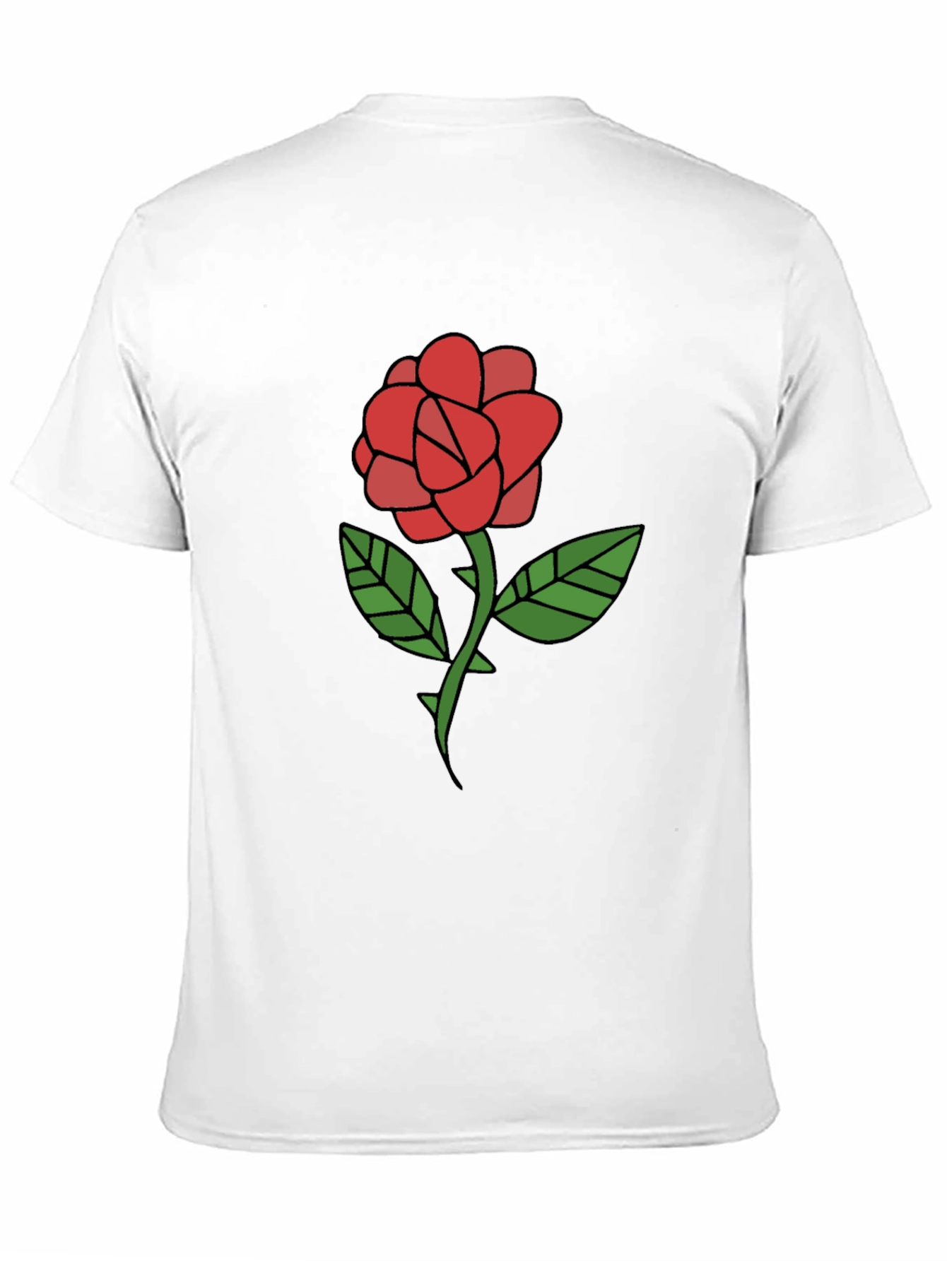 Rose Graphic T-Shirt - Casual Black Tee