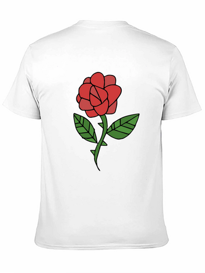 Rose Graphic T-Shirt - Casual Black Tee