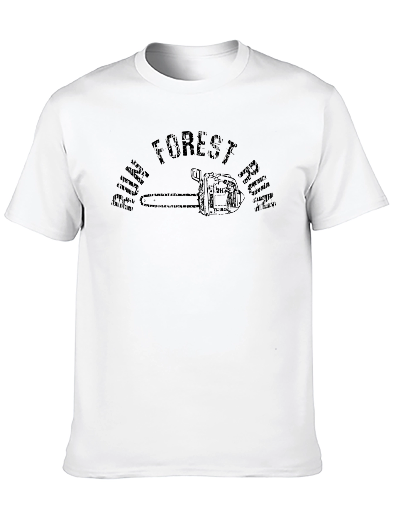 Pine Forest T-Shirt with Chainsaw Graphic