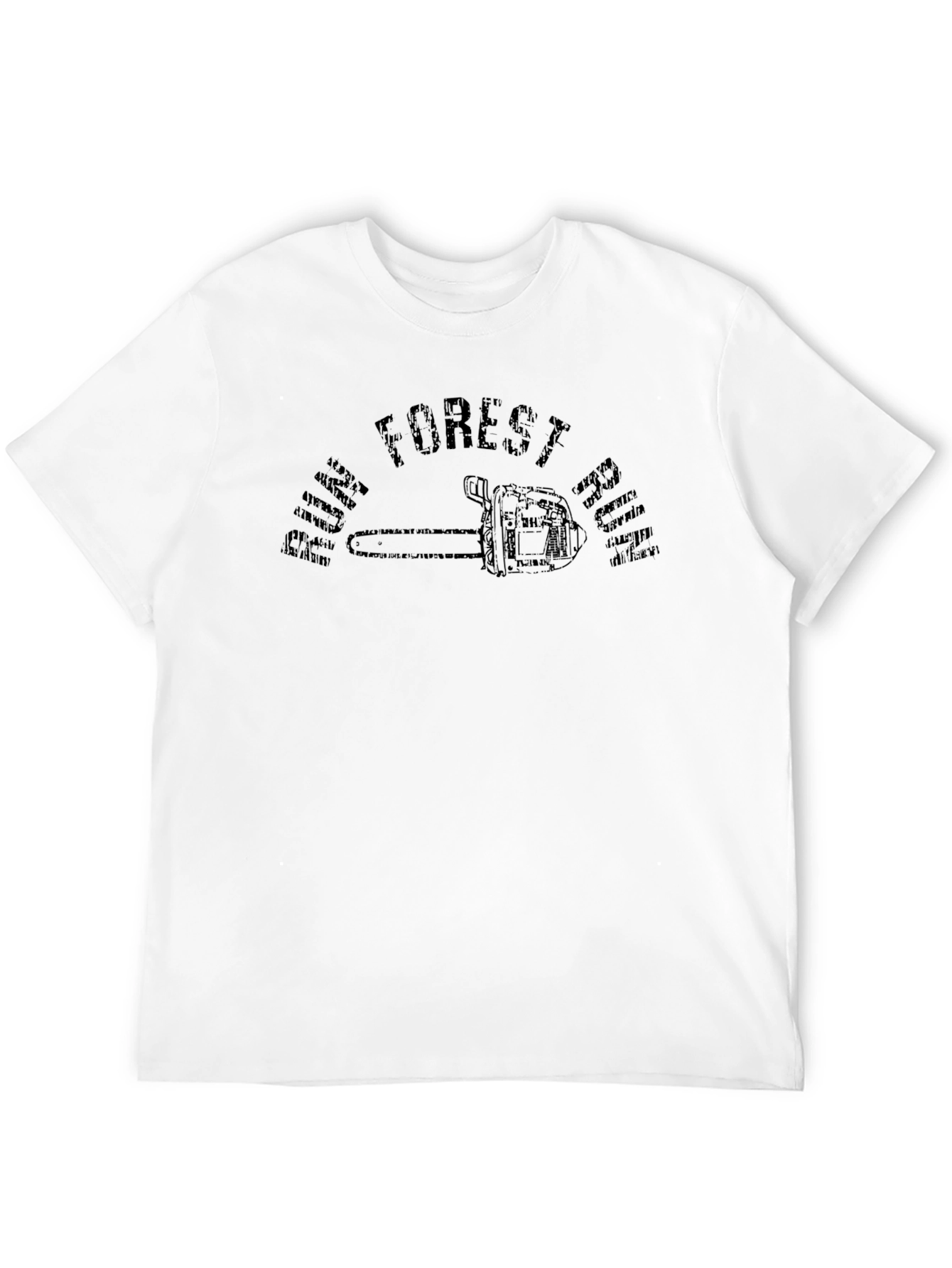 Pine Forest T-Shirt with Chainsaw Graphic