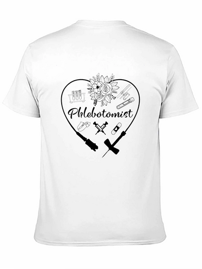 Phlebotomist Heart Graphic T-Shirt - Black