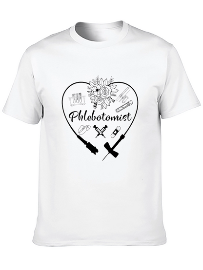 Phlebotomist Heart Graphic T-Shirt - Black