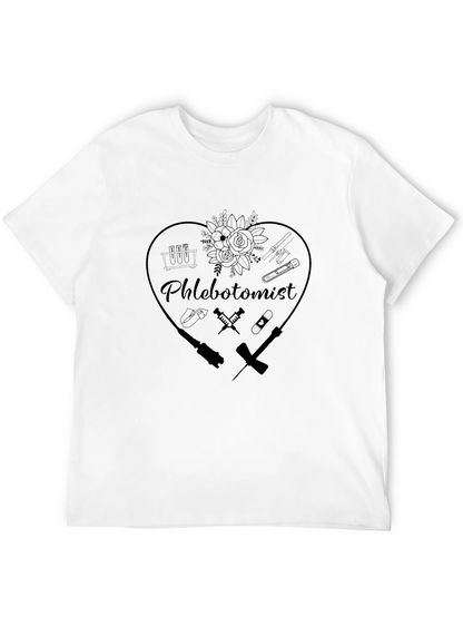 Phlebotomist Heart Graphic T-Shirt - Black