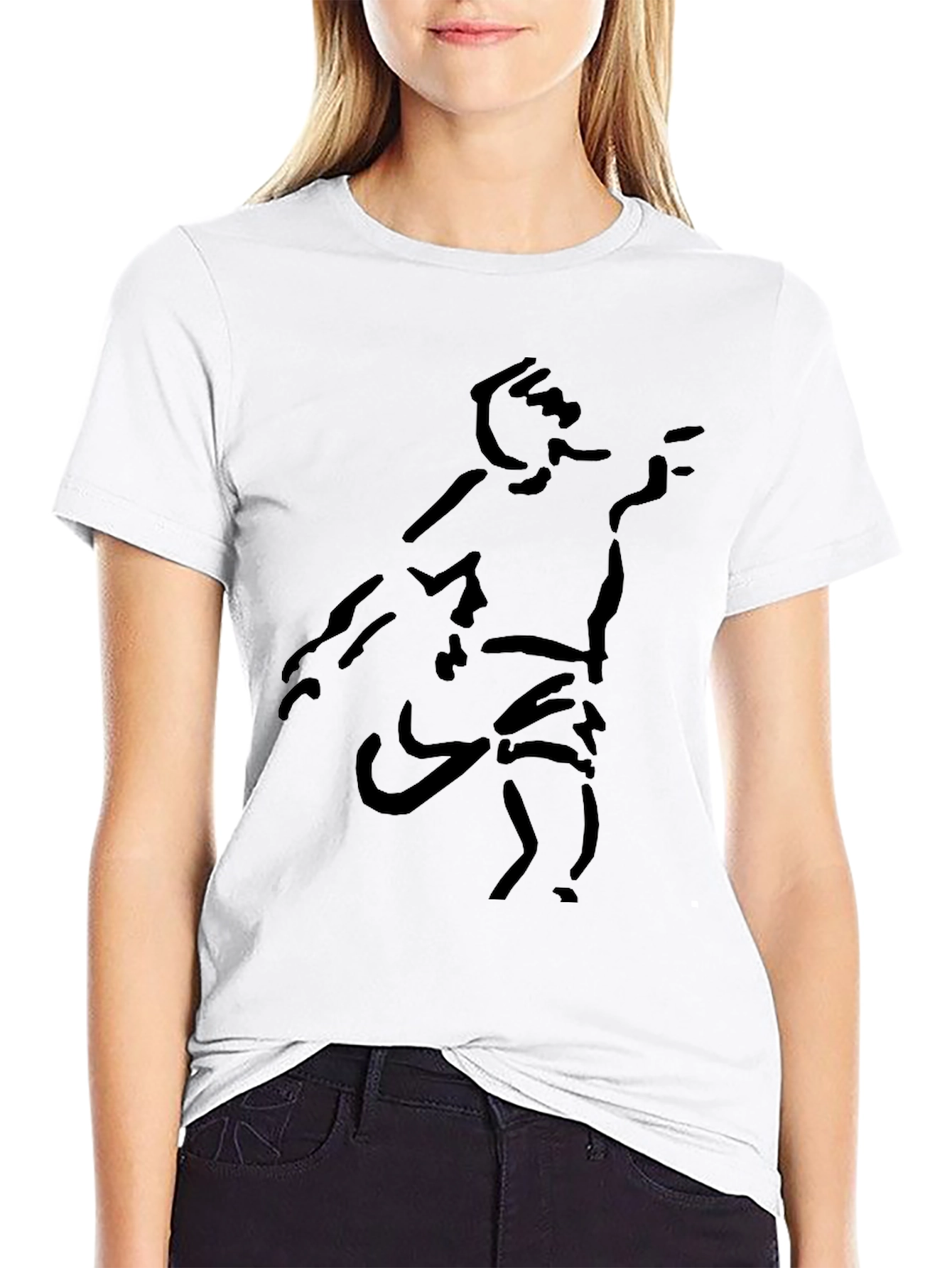 Abstract Figure Black Tee