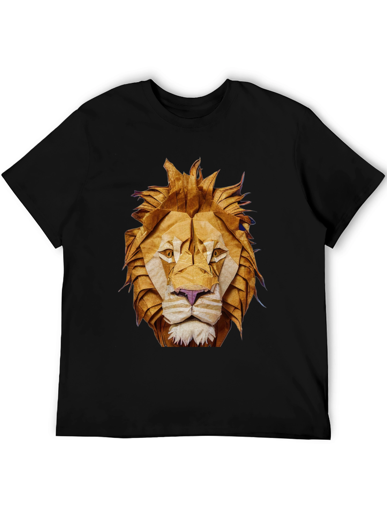 Origami Lion Graphic Tee - Black