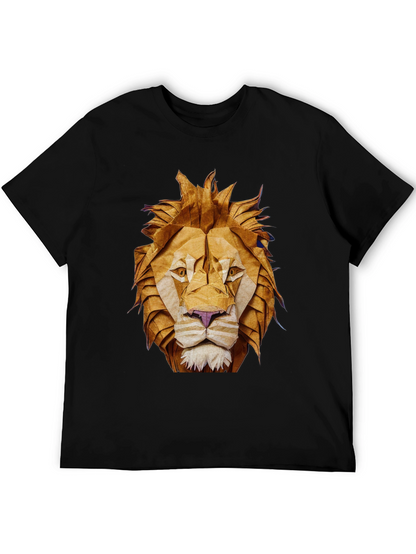 Origami Lion Graphic Tee - Black