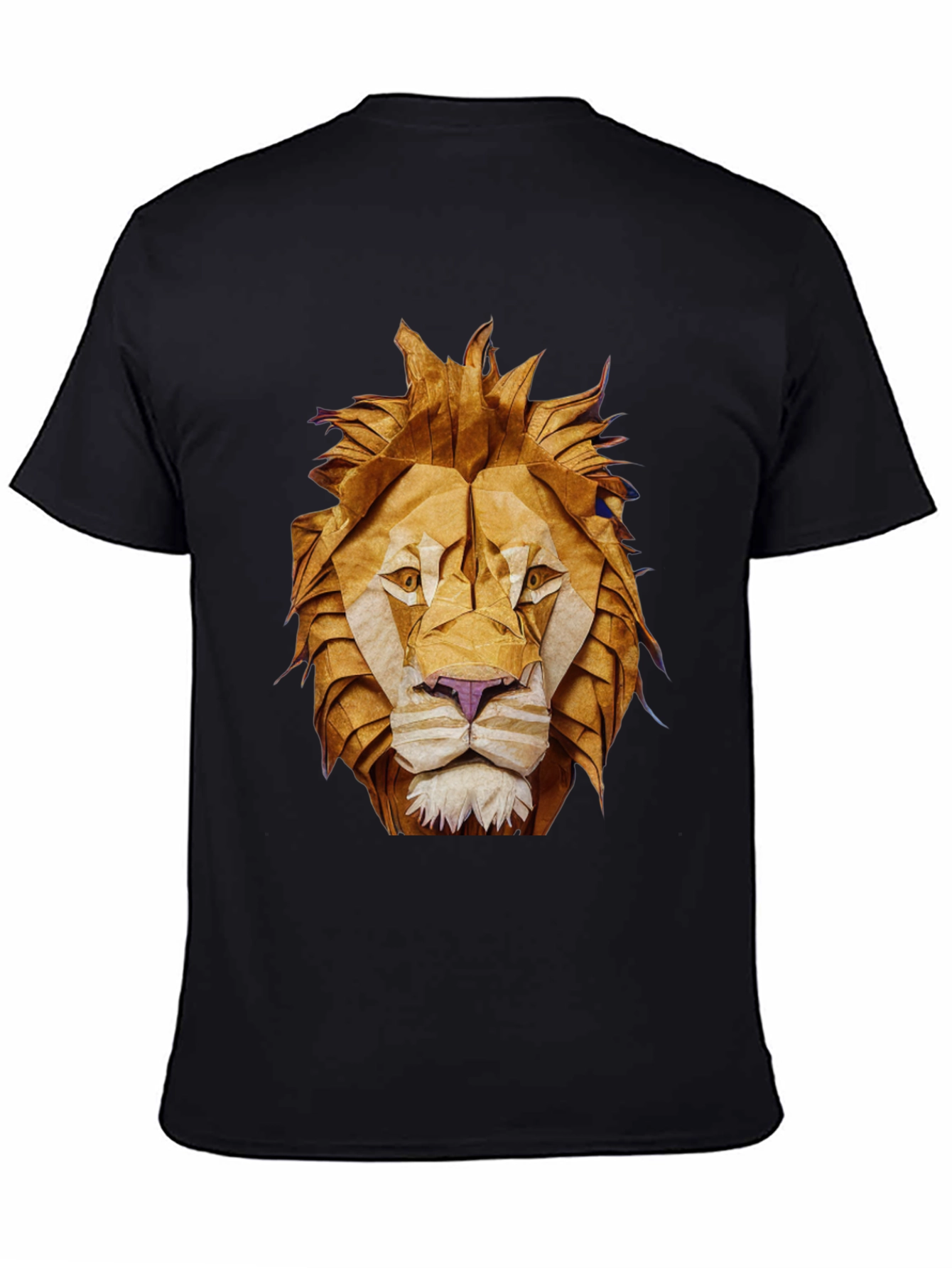 Origami Lion Graphic Tee - Black