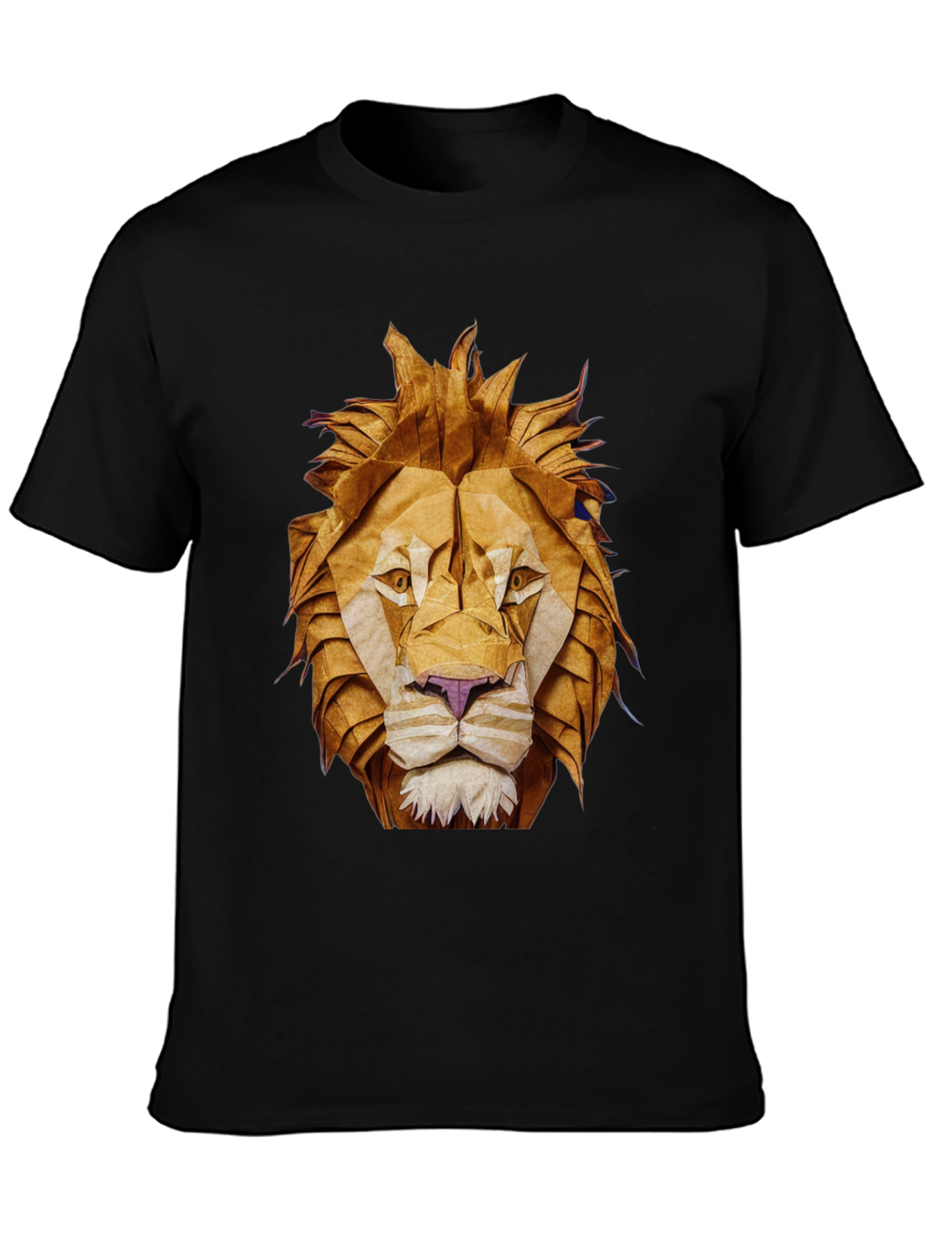 Origami Lion Graphic Tee - Black