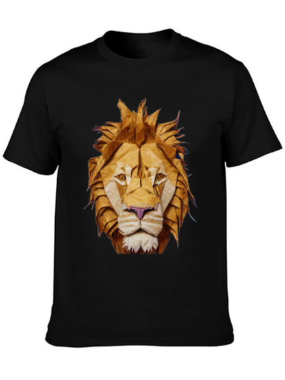 Origami Lion Graphic Tee - Black