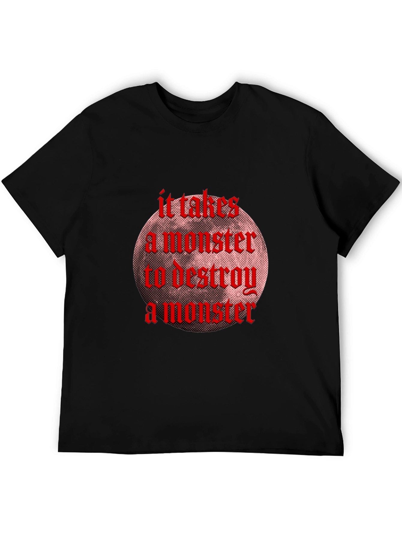 Monster Destroy Graphic Black T-Shirt